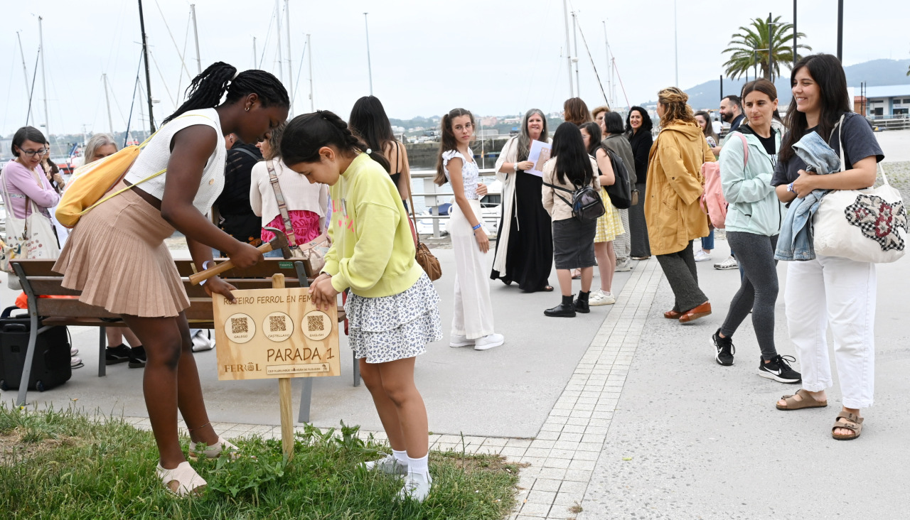 Curuxeiras presentación audioguias Ferrol en feminino  do CEIP San Xoán de Filgueira