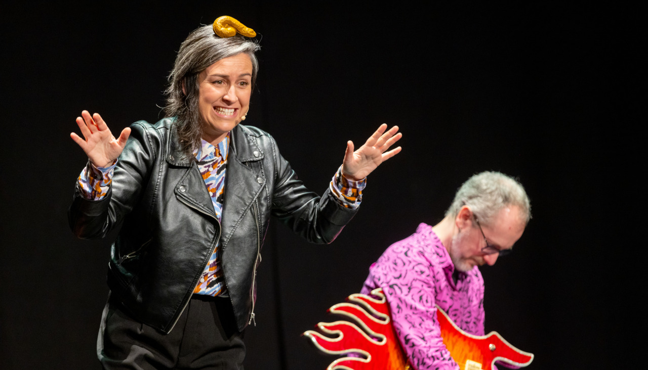 Vero Rilo con Luís Iglesias, en escena co espectáculo 'Cacho animalada!'
