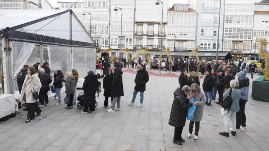 San Julián degustación arroz con leche en la plaza de Constitución