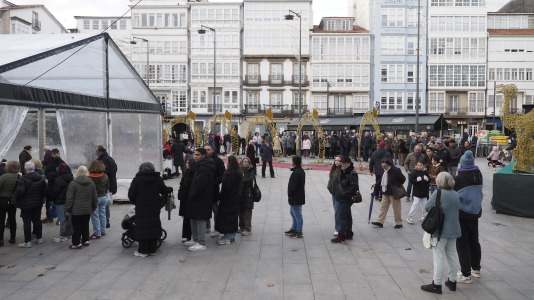 San Julián degustación arroz con leche en la plaza de Constitución
