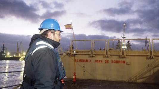 Partida de la fragata Juan de Borbón F-102