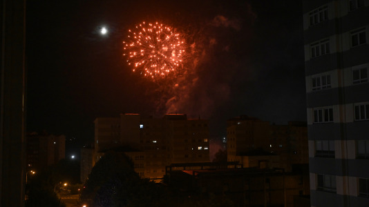 Fuegos artificiales. Fiestas de Caranza 2026