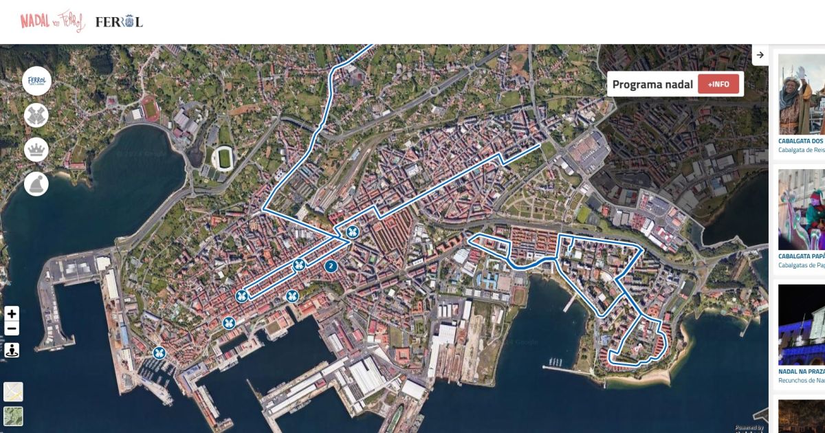 Un mapa interactivo para no perderse ninguna fiesta navideña en Ferrol